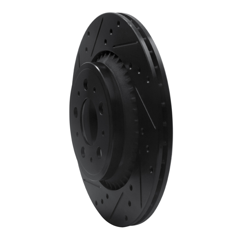 Volvo XC90 Brake Rotor (1) - Rear Left - R1 Concepts - Drilled & Slotted - Black - `03-`14